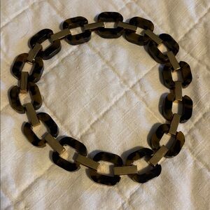 J Crew Tortoiseshell and Gold Lucite Chain Necklace